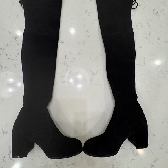 Stuart Weitzman Tieland Over The Knee Black Suede Boots Size 7 M - Picture 1 of 9